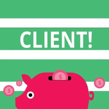 Handwriting text Client. Concept meaning Purchaser Customer Shopper User Patron Ilustración de archivo