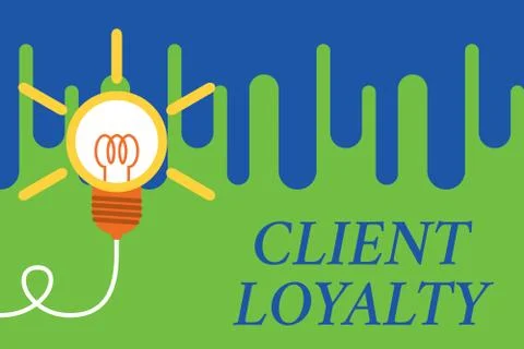 Handwriting text Client Loyalty. Concept meaning The result of consistently イラスト素材