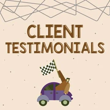 Handwriting text Client Testimonials. Word for Written Declaration Certifying Stock Illustration
