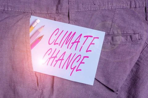 Handwriting text Climate Change. Concept meaning change in the expected pattern Stock Photos
