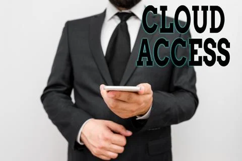 Handwriting text Cloud Access. Concept meaning Software tool between the 스톡 사진