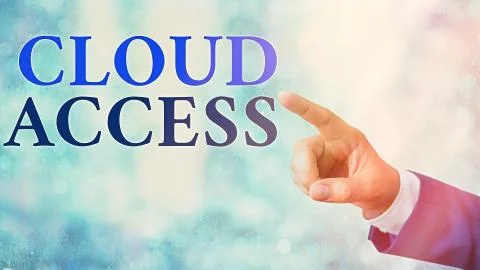 Handwriting text Cloud Access. Concept meaning Software tool between the 스톡 사진