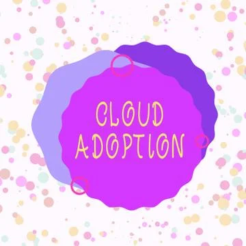 Handwriting text Cloud Adoption. Concept meaning strategic move by organisations Stock Illustration