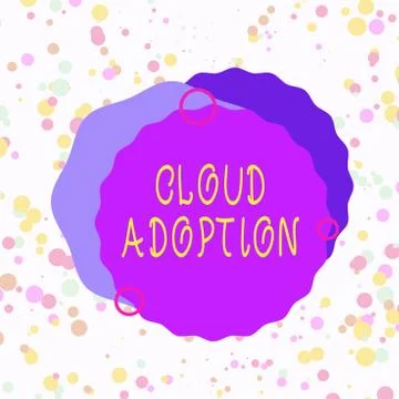 Handwriting text Cloud Adoption. Concept meaning strategic move by organisations Stock Illustration