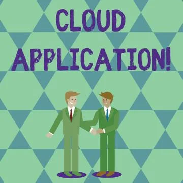 Handwriting text Cloud Application. Concept meaning the software program where Illustrazione stock