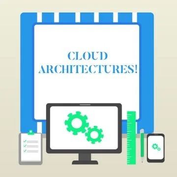 Handwriting text Cloud Architectures. Concept meaning Various Engineered 스톡 일러스트