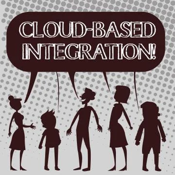 Handwriting text Cloud Based Integration. Concept meaning tools and technolog Illustrazione stock