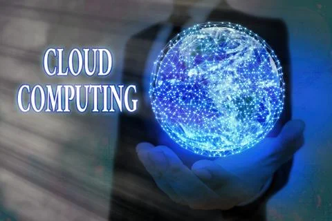 Handwriting text Cloud Computing. Concept meaning use a network of remote 스톡 사진