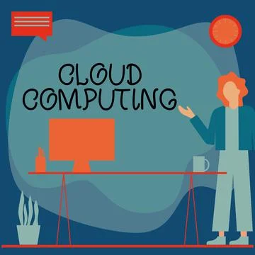 Handwriting text Cloud Computing. Conceptual photo use a network of remote Stockillustratie