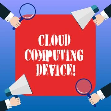 Handwriting text Cloud Computing Device. Concept meaning Shared pools of Stock Illustration