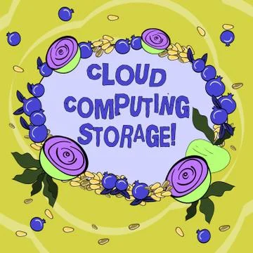Handwriting text Cloud Computing Storage. Concept meaning digital data is stored Illustrazione stock