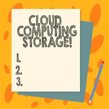 Handwriting text Cloud Computing Storage. Concept meaning digital data is stored Stock Illustration