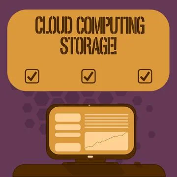 Handwriting text Cloud Computing Storage. Concept meaning digital data is stored Illustrazione stock
