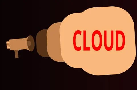 Handwriting text Cloud. Concept meaning anything that involves delivering hosted イラスト素材