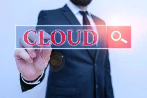 Handwriting text Cloud. Concept meaning anything that involves delivering hosted Stockfoto's