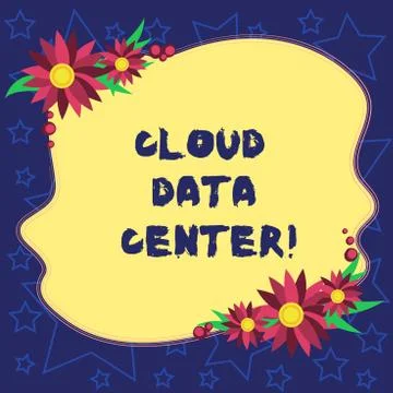 Handwriting text Cloud Data Center. Concept meaning off premise form computing 스톡 일러스트