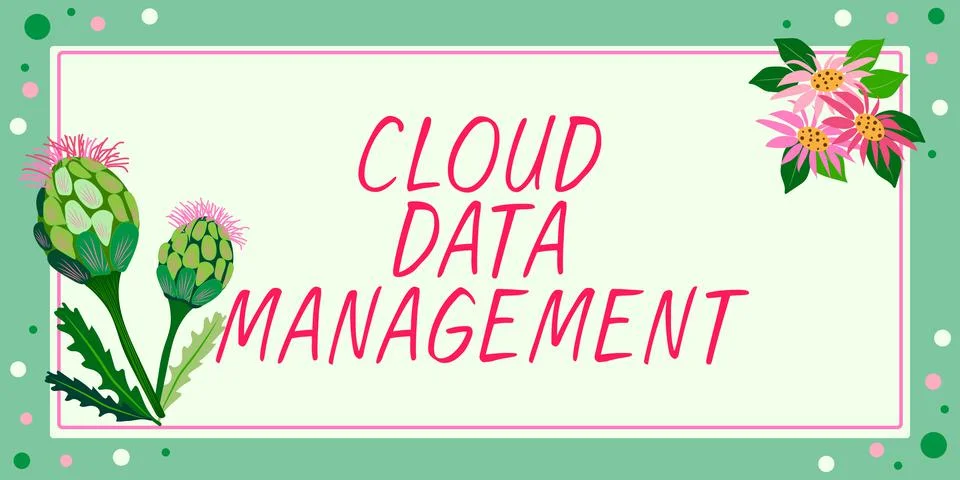 Handwriting text Cloud Data Management. Word for A technique to manage data 스톡 일러스트