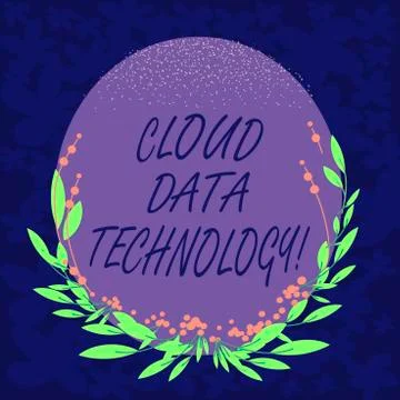 Handwriting text Cloud Data Technology. Concept meaning Save and access data and Illustrazione stock