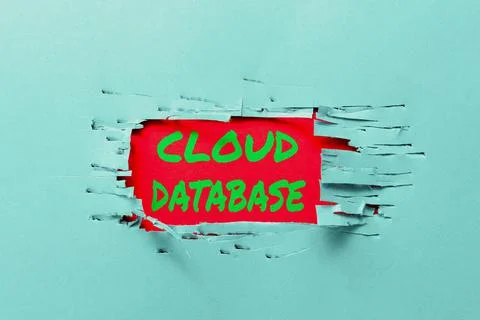 Handwriting text Cloud Database. Business overview optimized or built for a Stock Photos