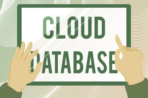 Handwriting text Cloud Database. Internet Concept optimized or built for a Ilustración de archivo