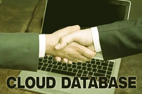 Handwriting text Cloud Database. Internet Concept optimized or built for a Stock Photos