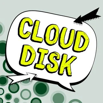 Handwriting text Cloud Disk. Business approach web base service that provides Stock Illustration