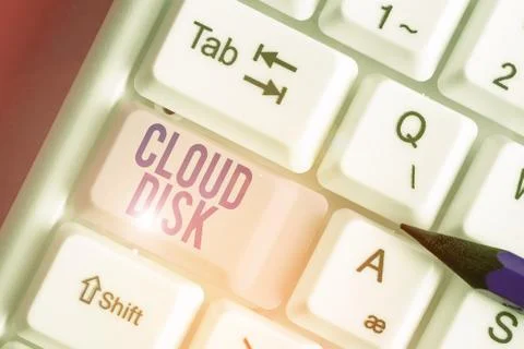 Handwriting text Cloud Disk. Concept meaning web base service that provides Foto stock
