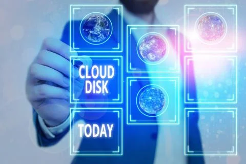 Handwriting text Cloud Disk. Concept meaning web base service that provides Foto stock