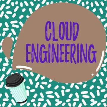 Handwriting text Cloud Engineering. Business concept application of engineering Stock Illustration