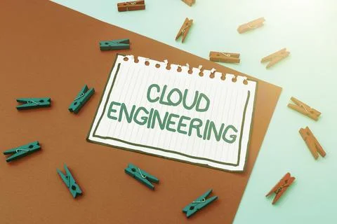 Handwriting text Cloud Engineering. Business approach application of engineering Stock Photos