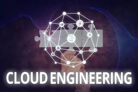 Handwriting text Cloud Engineering. Business concept application of engineering Stock Photos