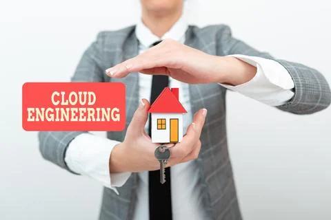 Handwriting text Cloud Engineering. Business idea application of engineering Stock Photos