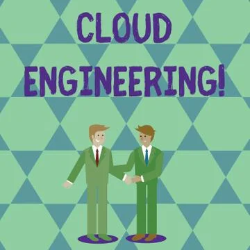 Handwriting text Cloud Engineering. Concept meaning application of engineering Stock Illustration