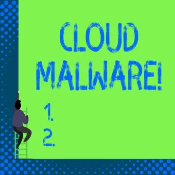 Handwriting text Cloud Malware. Concept meaning malicious software file or Stock Illustration