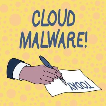 Handwriting text Cloud Malware. Concept meaning malicious software file or Stock Illustration