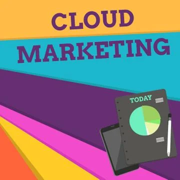 Handwriting text Cloud Marketing. Concept meaning The process of an organisation Stock Illustration