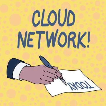 Handwriting text Cloud Network. Concept meaning Access of networking resources Stock Illustration
