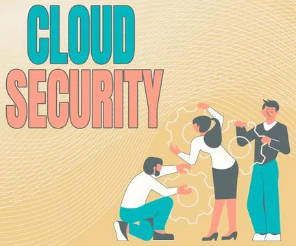 Handwriting text Cloud Security. Business showcase Protect the stored Illustrazione stock