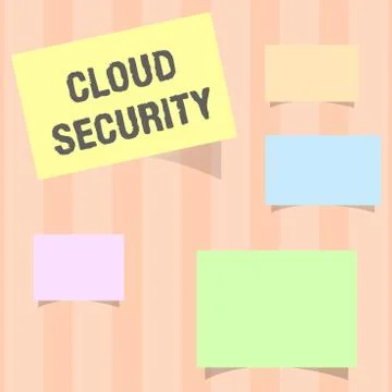 Handwriting text Cloud Security. Concept meaning Protect the stored information Stockillustratie