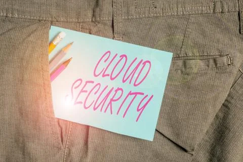 Handwriting text Cloud Security. Concept meaning protection of data stored Stock Photos