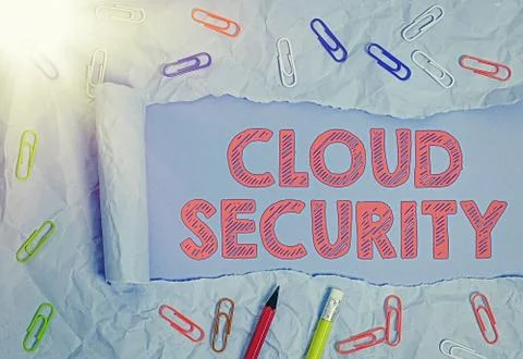 Handwriting text Cloud Security. Concept meaning Protect the stored information Foto stock