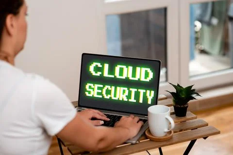 Handwriting text Cloud Security. Word Written on protection of data stored Stock Photos