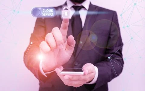 Handwriting text Cloud Service. Concept meaning refers to variety of resources Stock Photos