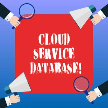 Handwriting text Cloud Service Database. Concept meaning optimized virtualized 스톡 일러스트