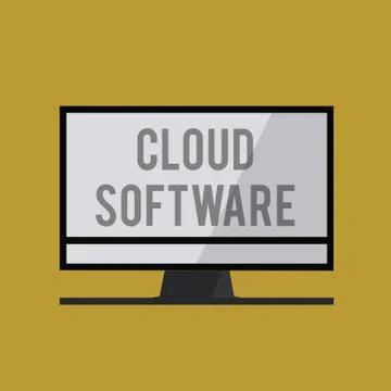 Handwriting text Cloud Software. Concept meaning Programs used in Storing 库存插图