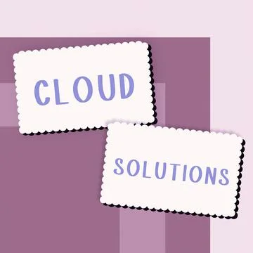 Handwriting text Cloud Solutions. Internet Concept ondemand services or 库存插图