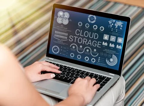 Handwriting text Cloud Storage. Business approach computing connect devices to Foto stock