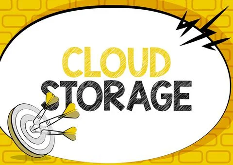 Handwriting text Cloud Storage. Concept meaning computing connect devices to Illustrazione stock