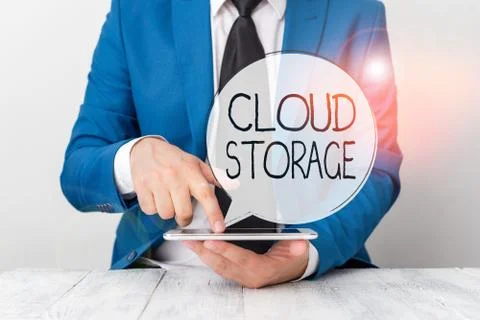 Handwriting text Cloud Storage. Concept meaning the digital data is stored and Stock Photos