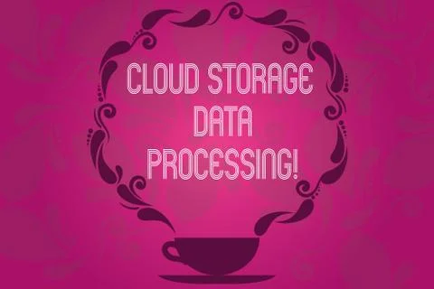 Handwriting text Cloud Storage Data Processing. Concept meaning Modern online Stock Illustration